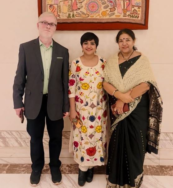 Lagnajita Chakraborty with her parents