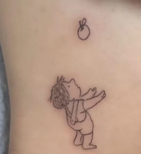 Madison Beer's 'The Giving Tree' tattoo on the inner side of her left ankle