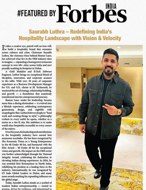 Saurabh Luthra in the edition of a magazine