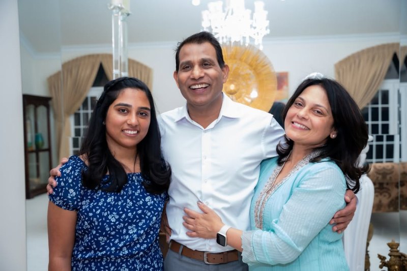 Sunny Reddy with his wife and daughter