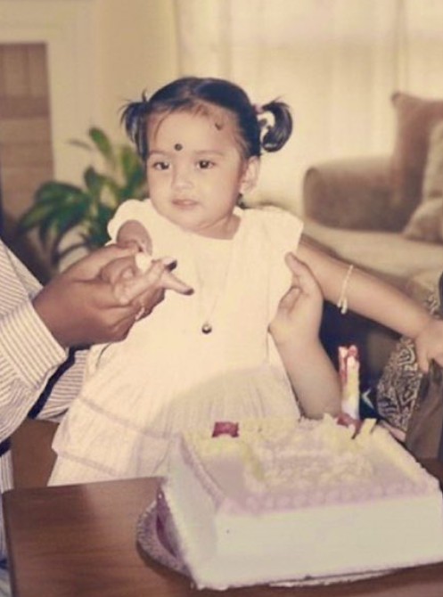 A childhood picture of Pamela Goswami