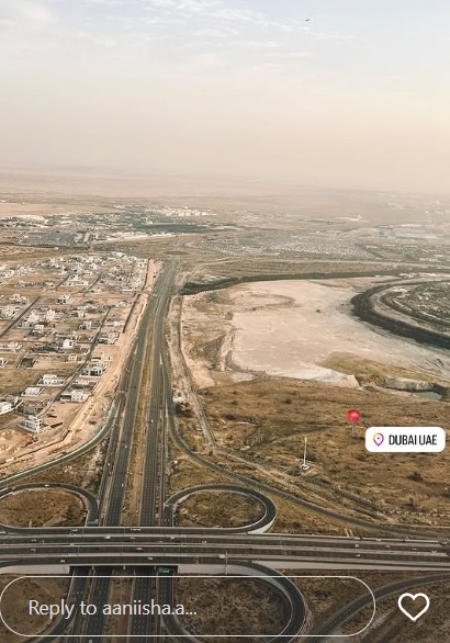 A social media post by Anisha Shinde during her trip to Dubai