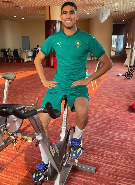 Achraf Hakimi during a workout session