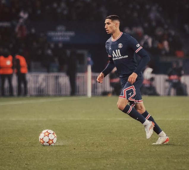 Achraf Hakimi while playing a football match