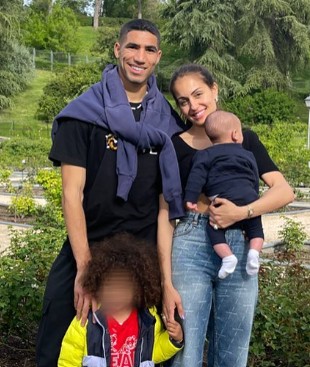 Achraf Hakimi with his former wife and two children