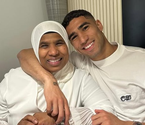 Achraf Hakimi with his mother