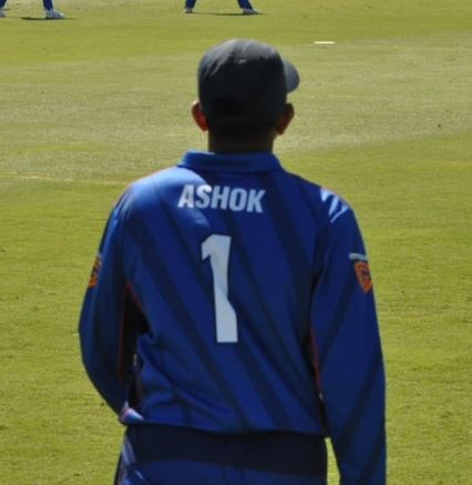 Adithya Ashok in his jersey