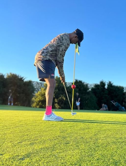 Adithya Ashok, while playing golf