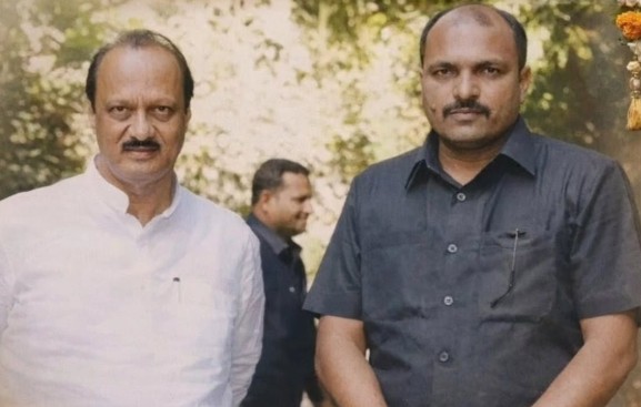 An old picture of Vidip Jadhav with Ajit Pawar