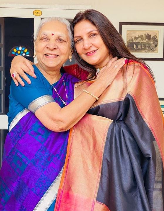 Anar Patel with her mother