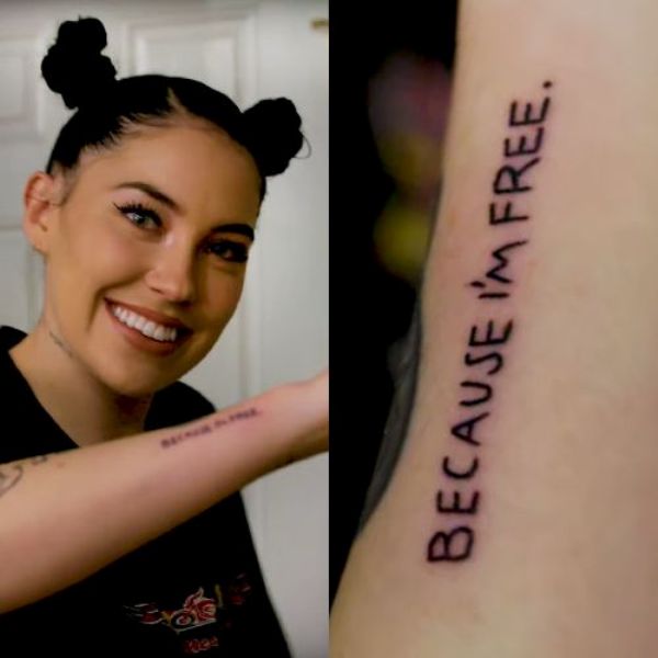 Bishop Briggs' 'Because I'm Free.' tattoo (image)