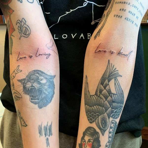 Bishop Briggs' inner elbow tattoos