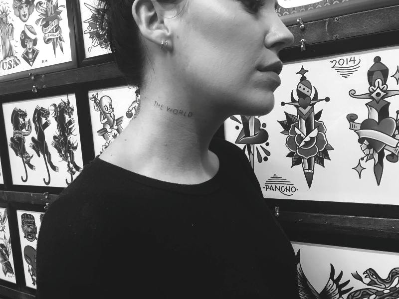 Bishop Briggs' neck tattoo