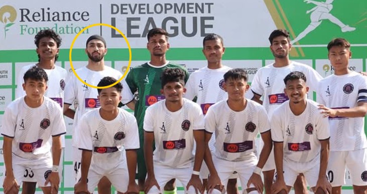 Chakshdeep Singh posing with his teammates at the Reliance Foundation Development League (RFDL) in 2024