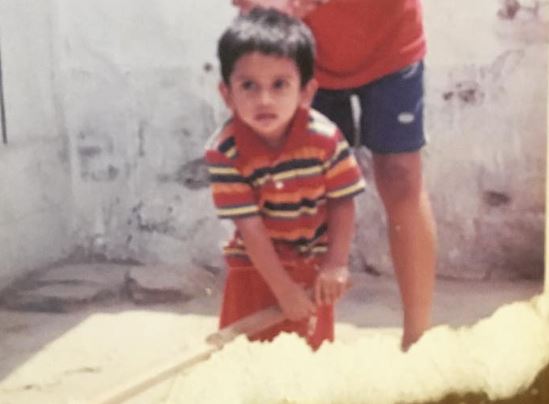 Childhood picture of Adithya Ashok
