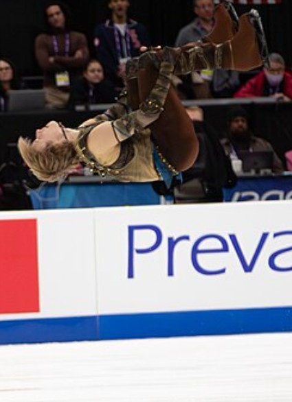 Ilia Malinin performing a backflip at the 2026 U.S. Championships