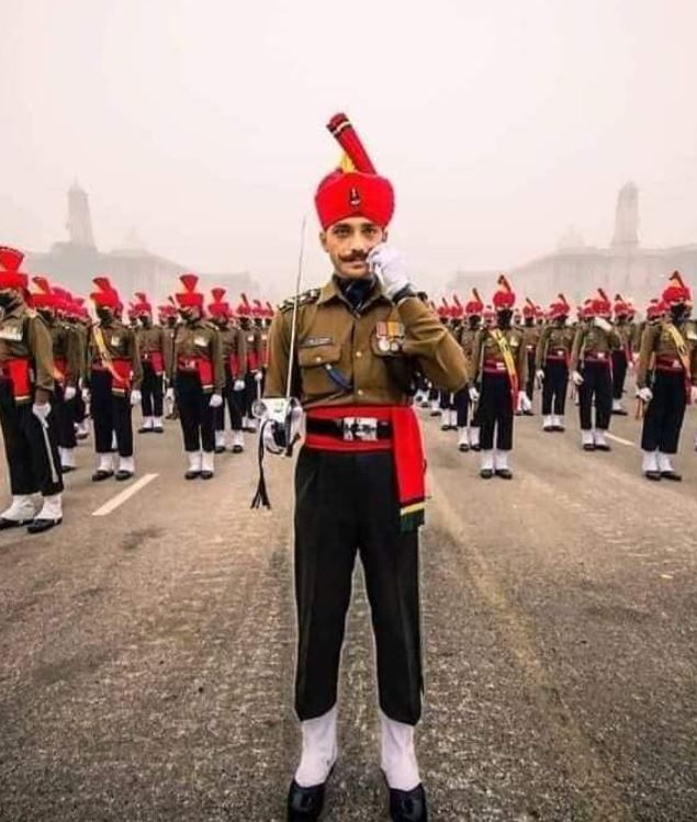 Major Rishabh Singh during the 2021 Republic Day parade