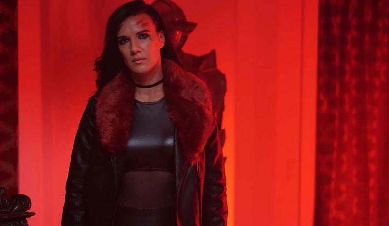 Natalie Burn as 'Rhona' in a still from the film 'Acceleration' (2019)