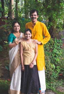 Ranjini Menon with her husband and daughter