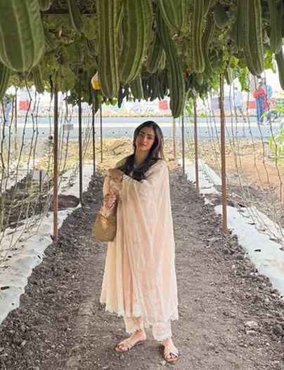 Rutuja Patil during a visit to an agricultural field