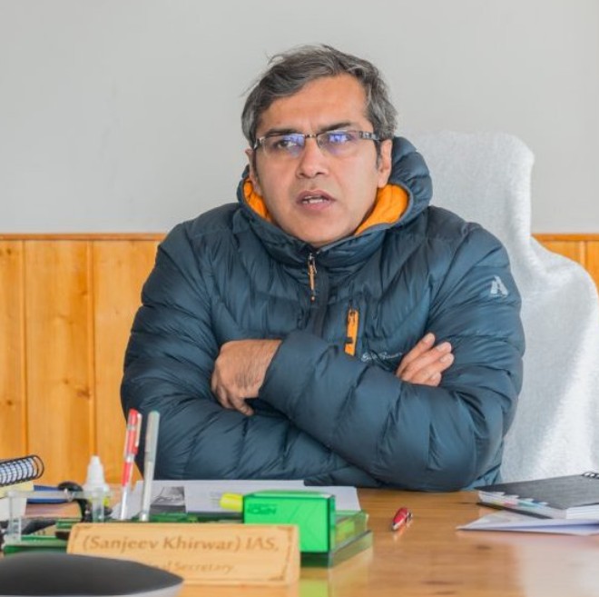 Sanjeev Khirwar posing at his office