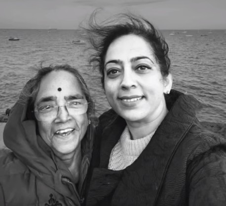 Sharada Iyer with her mother