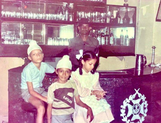 A childhood picture of Rouble Nagi with her brothers