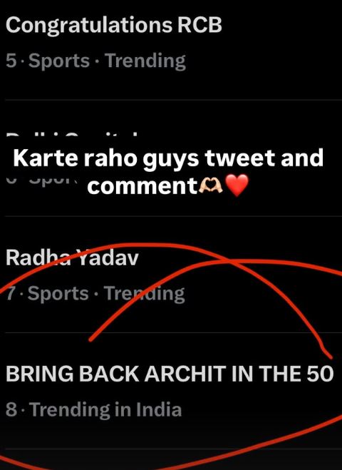 A screenshot of trend ‘Bring back Archit in the 50’