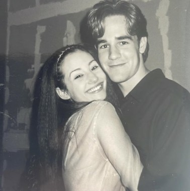 An old picture of James Van Der Beek with Heather McComb