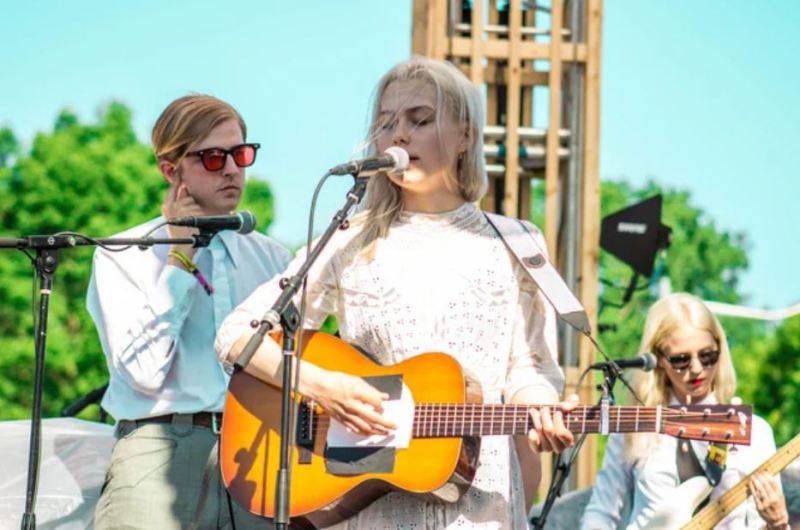 Christian Lee Hutson and Phoebe Bridgers performing live on stage