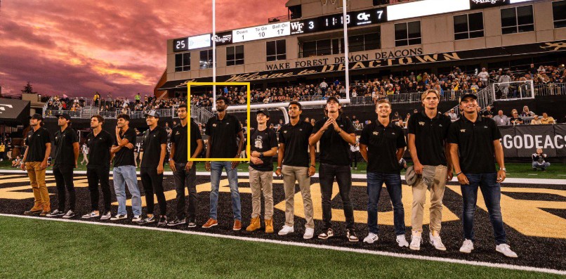 Dhakshineswar Suresh with his team Wake Forest Demon Deacons