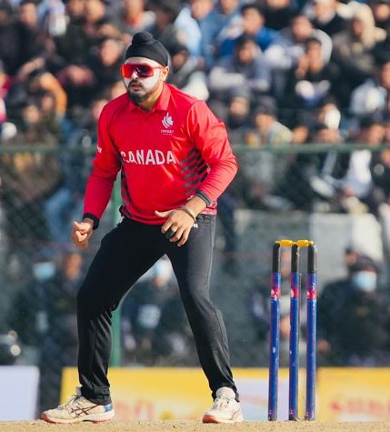 Dilpreet Bajwa playing in a match