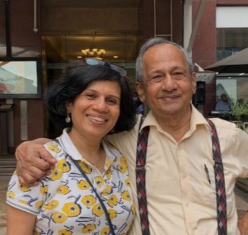 Irina Ghose with her father