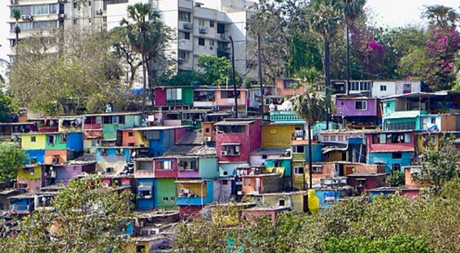 Jaffer Baba Colony, seen from the Bandra Worli Sea Link, in March 2019