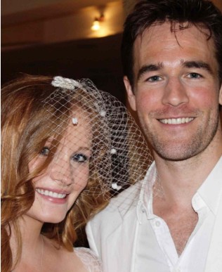 James Van Der Beek with Kimberly Brook on their wedding day