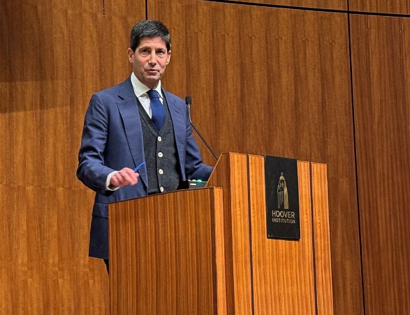 Kevin Warsh during a speech at Hoover Institution, Stanford University