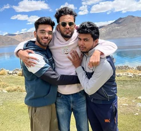 Lakshay Kaushik with Elvish Yadav (middle) and Archit Kaushik (right)