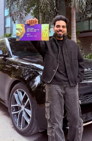 Lakshya Kaushik with the entry ticket for The 50 show