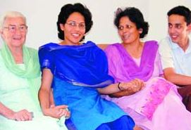 Rachita Bhandari (in blue) with her family after becoming an IFS officer