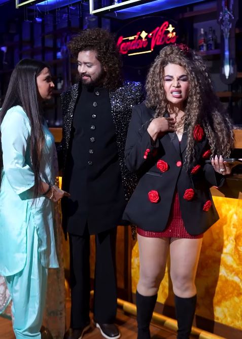 Redheema (left) with Rakhi Sawant (right) and Shabaz Khan