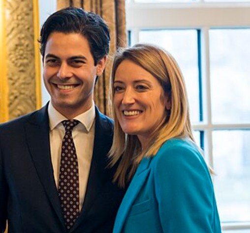 Rob Jetten with European Parliament President Roberta Metsola in 2023