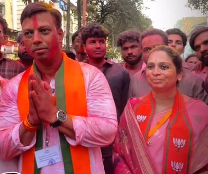 Sujata Suraj Patil with her husband