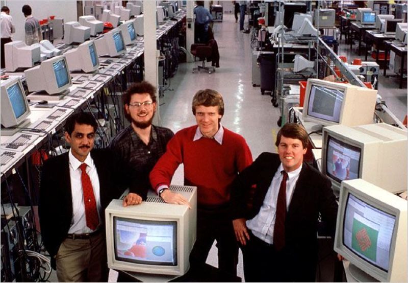 Sun Microsystems' founders - (from left) - Vinod Khosla, Andy Bechtolsheim, Scott McNealy, and Bill Joy