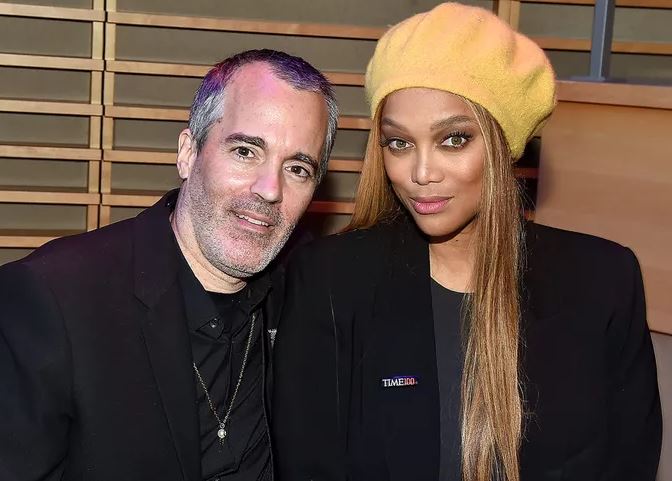 Tyra Banks with Louis Bélanger-Martinwa