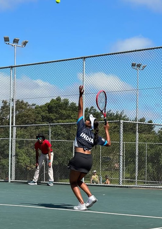 Vaishnavi Adhkar servicing at the BRICS Games in Durban (2023)