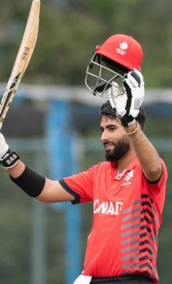 Yuvraj Samra celebrating his fifty