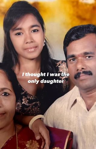 A childhood photo of Aishwarya with her father