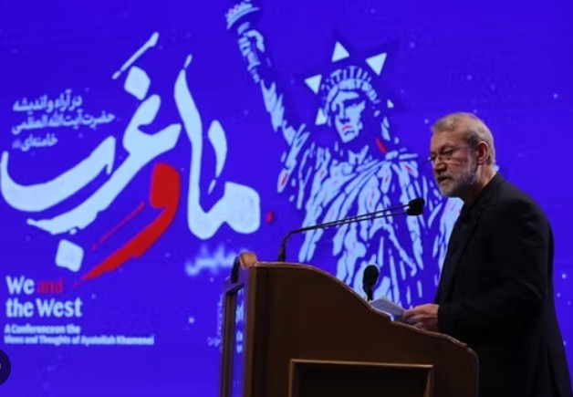 Ali Larijani while delivering a lecture