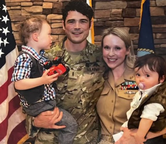 An old picture of Joe Kent with his first wife Shannon Smith and their two children