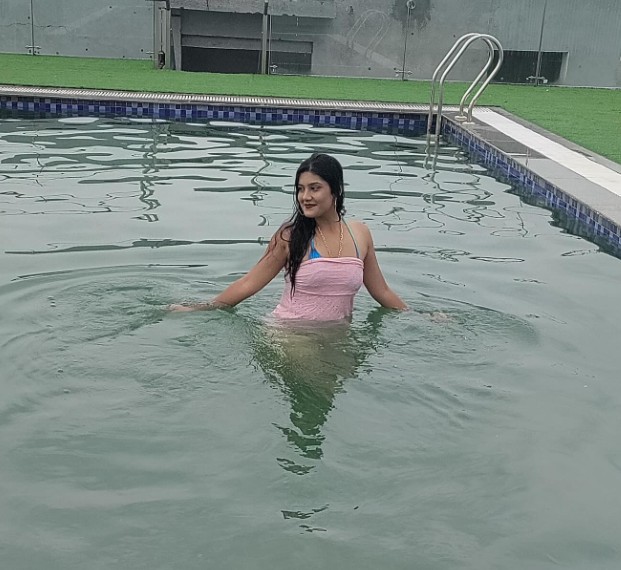 Harshil Kalia while enjoying swimming